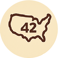 Ships to 42 states